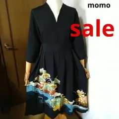 豪華黒留袖 　リメイク　ワンピース　 長袖 着物リメイク ワンピース 黒留袖 ドレス ロング Aライン 飛鶴