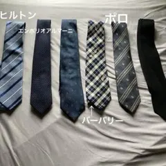 ネクタイ　おまとめ　6点セット　バーバリー　アルマーニ　ポロ　ヒルトンのサムネイル