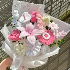 モールフラワー チャイラテ shop 枯れないお花 苺ミルク　ピンク　韓国花束