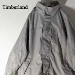 ティンバーランド　ブルゾンジャケット　メンズL　グレー　フード取外し可能　古着