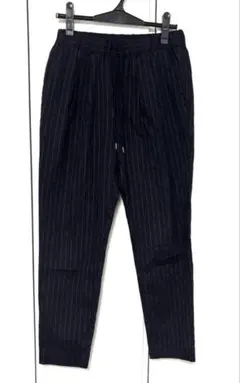 ジャーナルスタンダード コットンリネン テーパード パンツ ストライプ ネイビ