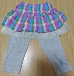 チェック柄スカート付きレギンス　130