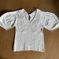 JILL☆半袖ニット白ベージュ【SALE中】のサムネイル