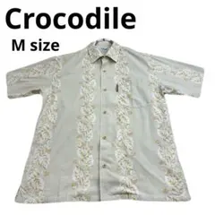 美品　CROCODILE メンズ 半袖 アロハシャツ リーフ柄　総柄のサムネイル