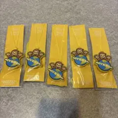 おさるのジョージ ストラップ 5個セット　ピカピカ