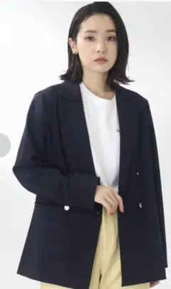 大人気 新品タグ付THE SHOP TK Wブレストジャケット 紺ブレ完売品春夏のサムネイル