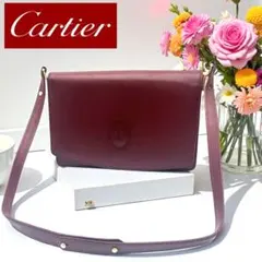 Cartier カルティエ ショルダーバッグ マストライン バーガンディ レザーのサムネイル