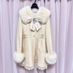 リズリサ　ビジューリボンミニ丈Aラインコート