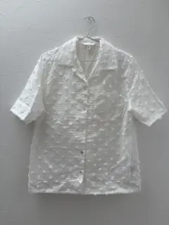 H&M ホワイト ドット柄 半袖シャツ Sサイズのサムネイル