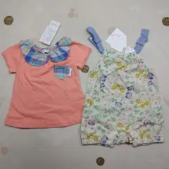 新品◆Tシャツ＆カバーオール2枚セット/ロンパース◇70/a620