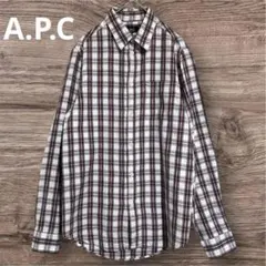 A.P.C カジュアルシャツ チェック 赤 コットン ユニセックス XS