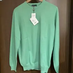 アランペイン　ライトグリーン 100%コットン クルーネックセーター　シップス