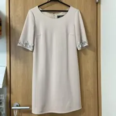 【美品】Rady❤︎ビジュー付きベージュ半袖ワンピース