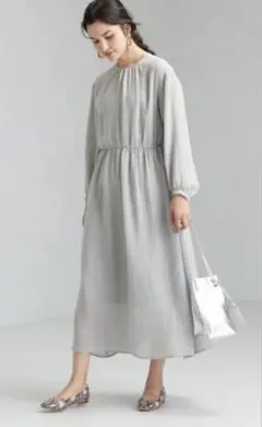ユナイテッドアローズ　プリーツワンピース　グレー　キャミ付き