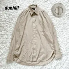 美品 ダンヒル ワイシャツ 39-82 グレージュ ロゴ刺繍 日本製 L