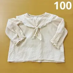 バースデイ テータテート 長袖 衿付き ブラウス 100 アイボリー
