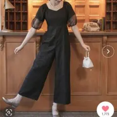 【BONLECILL】 パンツドレス オールインワン 結婚式 サテンジャガード