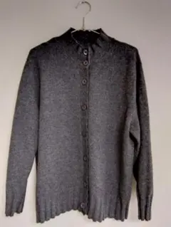 カシミヤ100%グレーカーディガン