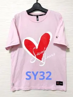 SY32 by SWEET YEARS ハートロゴ Tシャツ ピンクのサムネイル