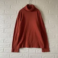 UNIQLO ソフトタッチ タートルネックＴ（長袖） オレンジ Ｓ