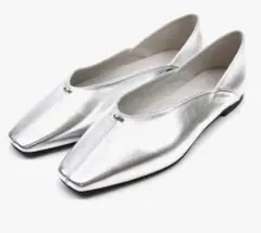 Vivian シルバー フラットシューズ　24.5cm