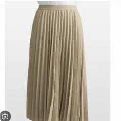 ベージュ プリーツロングスカート　トミー
