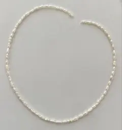 淡水パール　約3.5ミリ前後　ホワイト細め　約39センチ