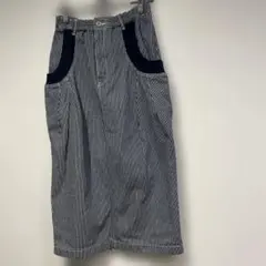 美品！milimili ミリミリ ヒッコリーポケットRIBスカート ストライプのサムネイル