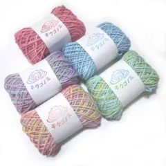 S）手染めカラフル刺し子糸　20/8　綿　40ｍ5色セット　むら染め