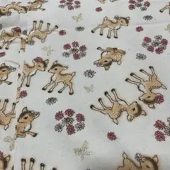 fuwacca バンビ レッド ミニ裏毛ニット 生地