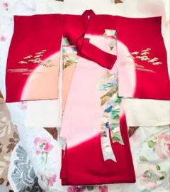 高級 美品 お宮参り 産着 赤色 女の子のサムネイル