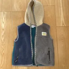 SHIPS フリースフードベスト ネイビー