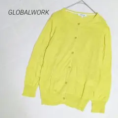 GLOBAL WORK イエロー 長袖カーディガン S
