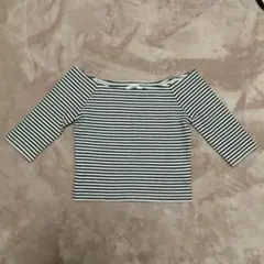 snidel ボーダーオフショルトップス