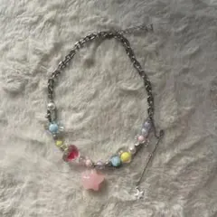 パステルカラー 星型ハート型ネックレス