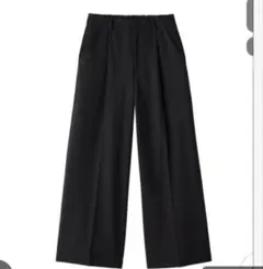 グンゼ 裏起毛 ワイドパンツ ウエストゴム 秋 冬 イージーパンツ 黒