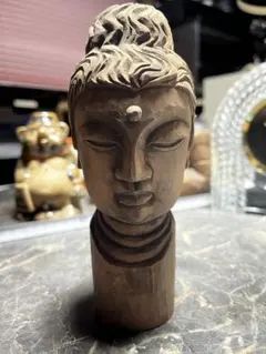 石造 仏像 胸像 オブジェ - メルカリ