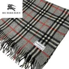 90s Burberrys オールド バーバリー カシミヤマフラー グレーのサムネイル