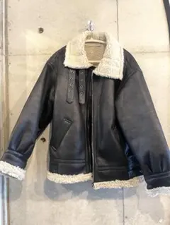 Ungrid フェイクムートンボアブルゾン　オーバーサイズ　ライダース