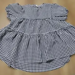 【未使用品】チェック柄半袖チュニック　110cm