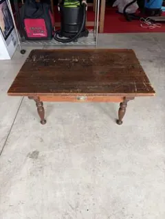 図工室 木製 作業台 骨董品 アンティーク テーブル No.4 - メルカリ