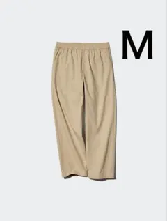【美品】ユニクロ コットンリラックスアンクルパンツ ベージュ Ｍ