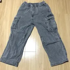 【限定値下1/31迄】GU デニムスーパーワイドカーゴパンツ　06 GRAY