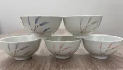 和食器 お茶碗 5客セット　草花文様のサムネイル