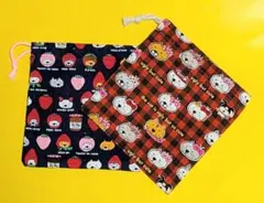 猫　巾着袋　ハンドメイド　2個セット♡