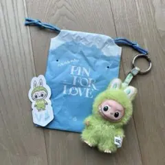 【V グリーン】ラブブ POP MART PIN FOR LOVE イニシャル