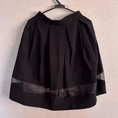 フレアスカート 黒 シフォン付きのサムネイル