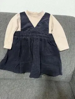 ネイビーコーデュロイワンピース