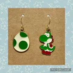 訳あり　ヨッシー　ピアス　樹脂ピアス　ユニバ　マリオ