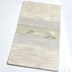 C5 美品 夏物 絽綴 花模様 金銀糸 白 太鼓 正絹 薄物 絽 紗 名古屋帯 E5 夏物 絽綴 花模様 金銀糸 白 太鼓 正絹 薄物 絽 紗 名古屋帯 16